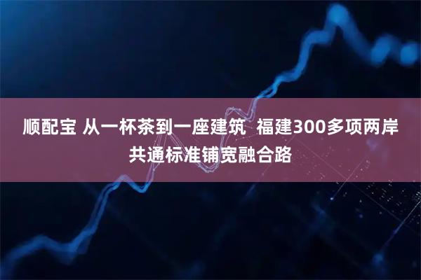 顺配宝 从一杯茶到一座建筑  福建300多项两岸共通标准铺宽融合路